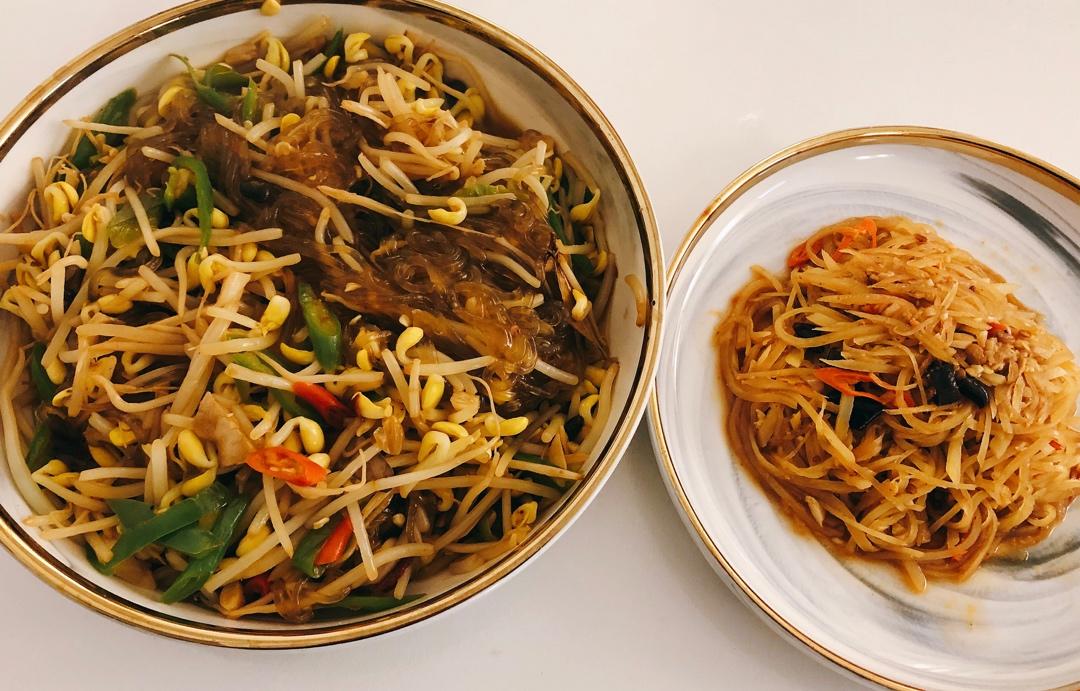 黄豆芽炒粉丝