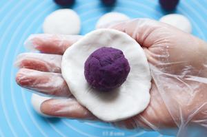 软糯香甜❗️平底锅奶香紫薯糯米饼的做法 步骤6