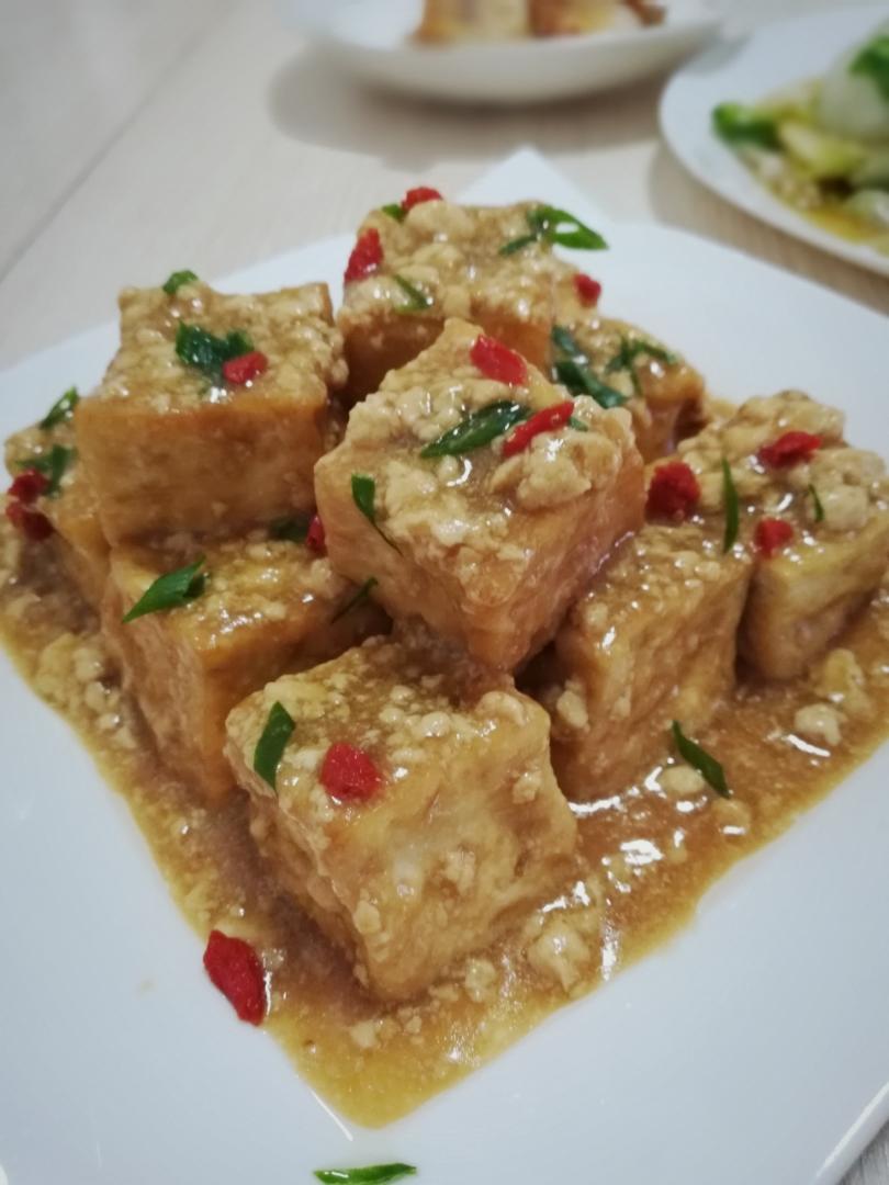sally许做的香煎酿豆腐传统客家菜