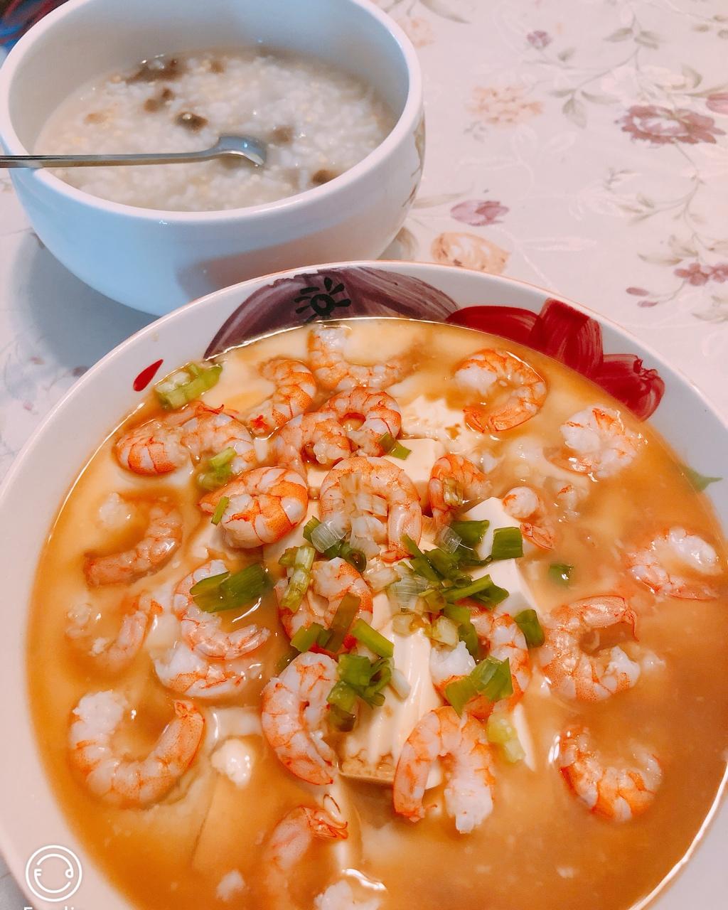 虾仁豆腐蒸水蛋