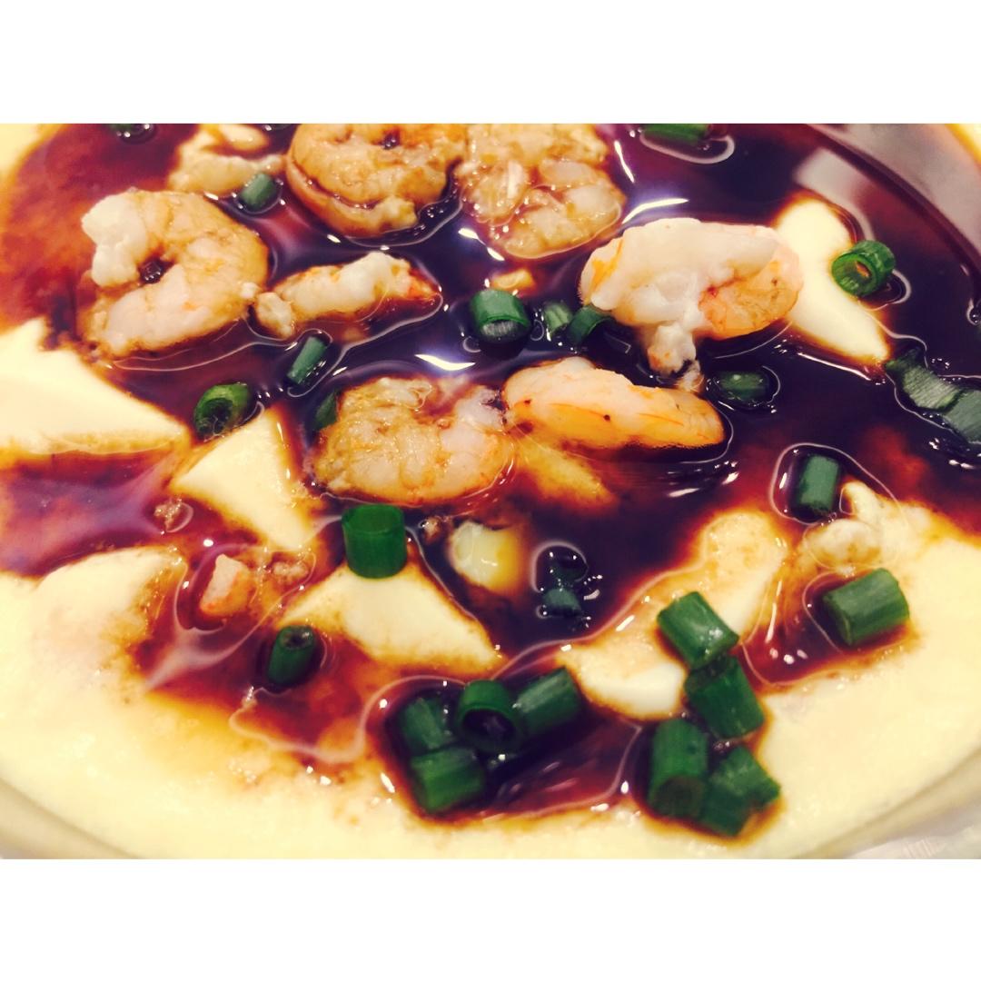 虾仁豆腐蒸水蛋