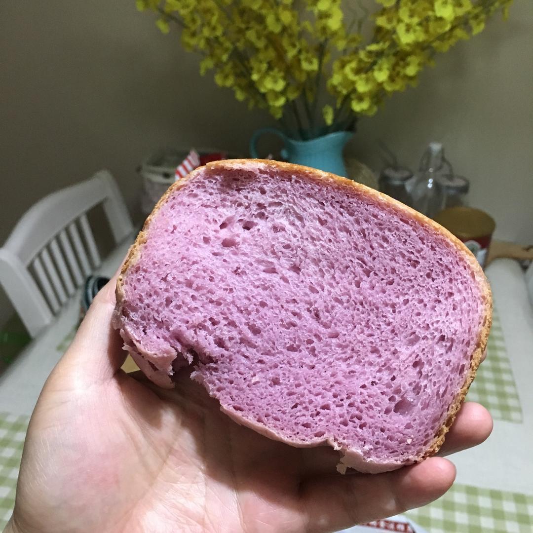 软妹到彪鼻血的面包机紫薯吐司