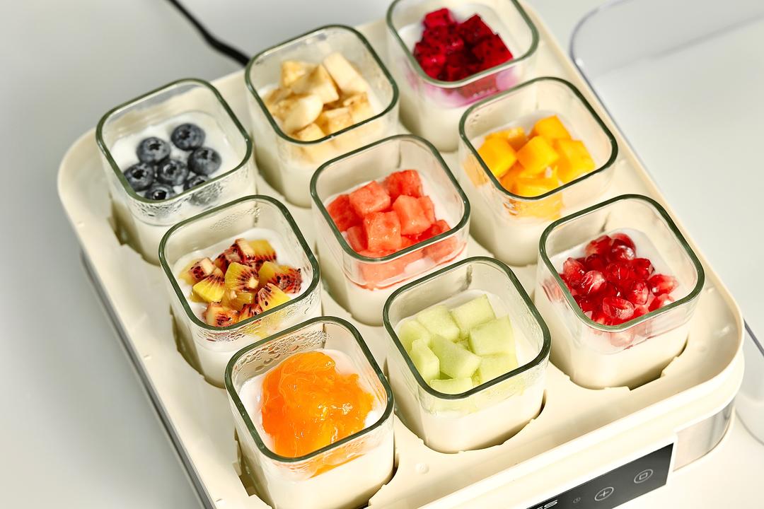 自制健康低糖酸奶/酸奶机版/高颜值🍓9种水果口味的做法 步骤17