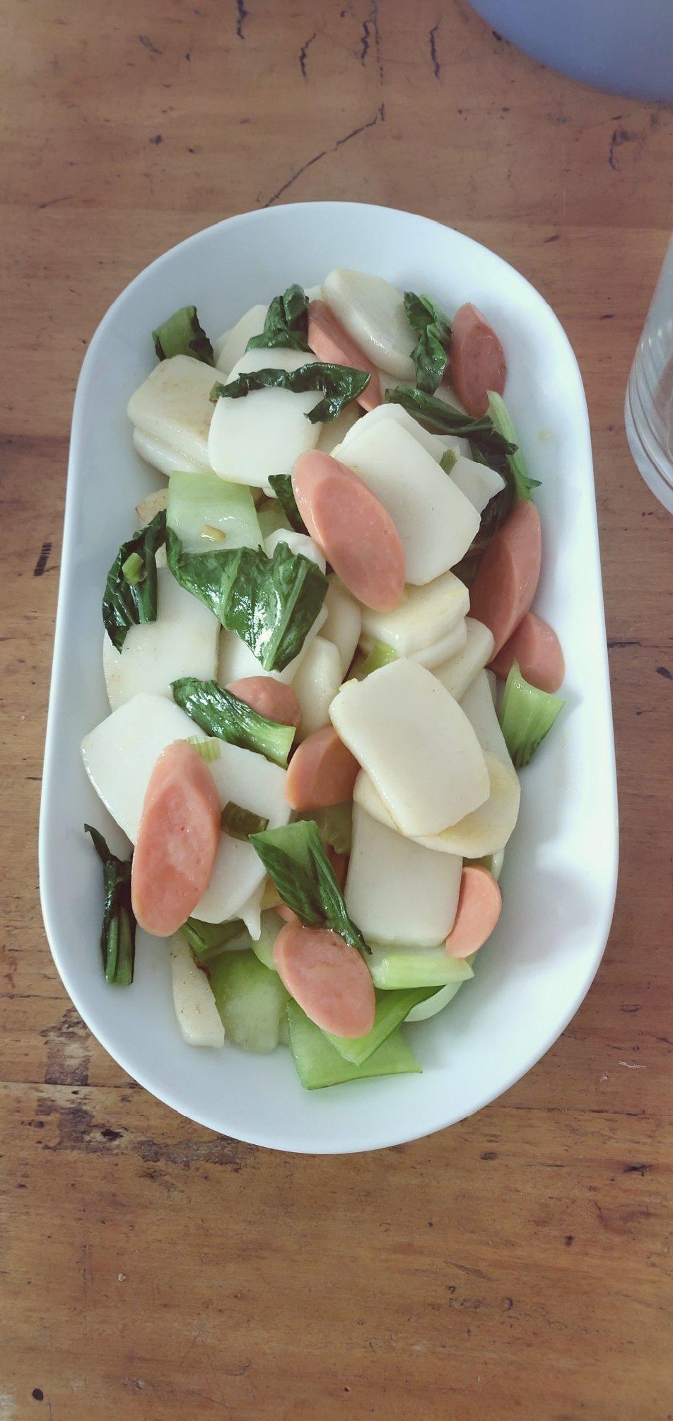 香菇油菜炒年糕