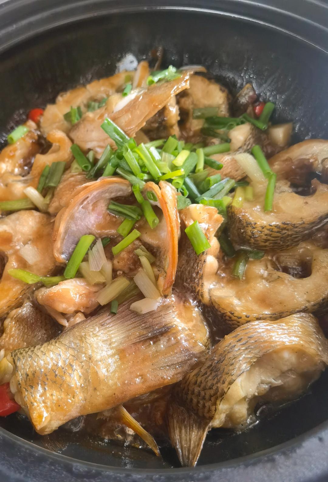 葱香焗鲈鱼