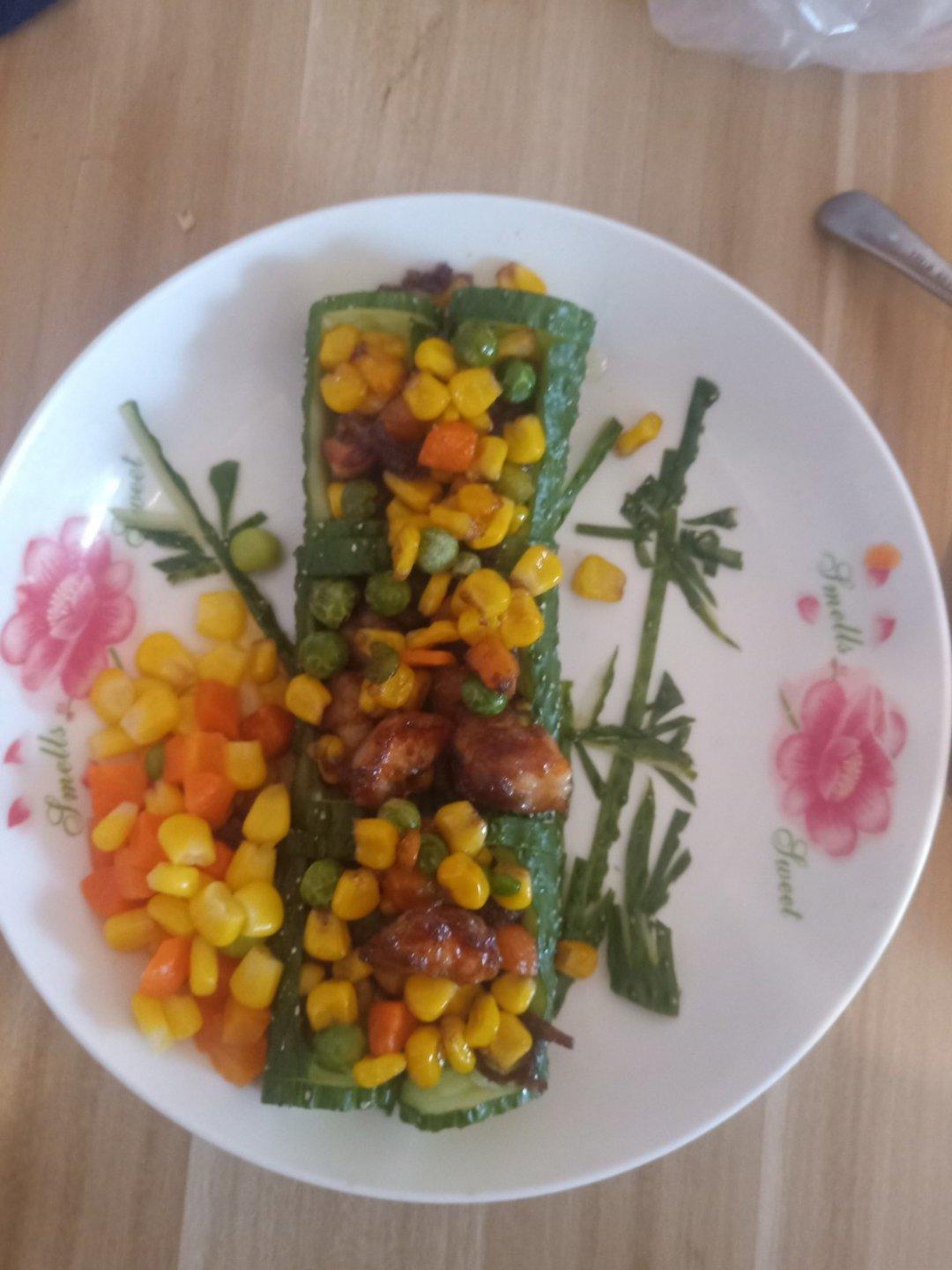 翠竹报春——虾仁炒玉米粒