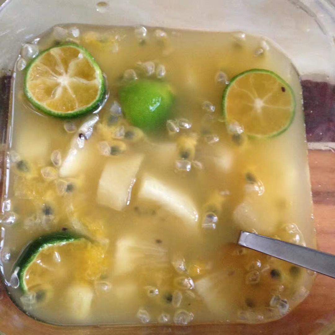 青柠/青桔百香果气泡水/夏日必备