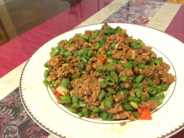 肉沫豆角下饭菜
