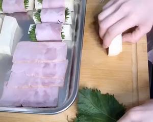 培根紫苏豆腐卷的做法 步骤2