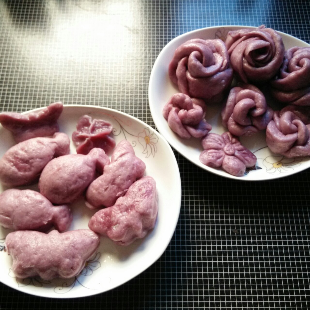 紫薯玫瑰馒头