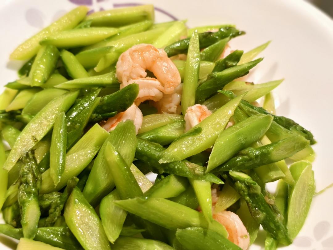 清炒芦笋虾仁