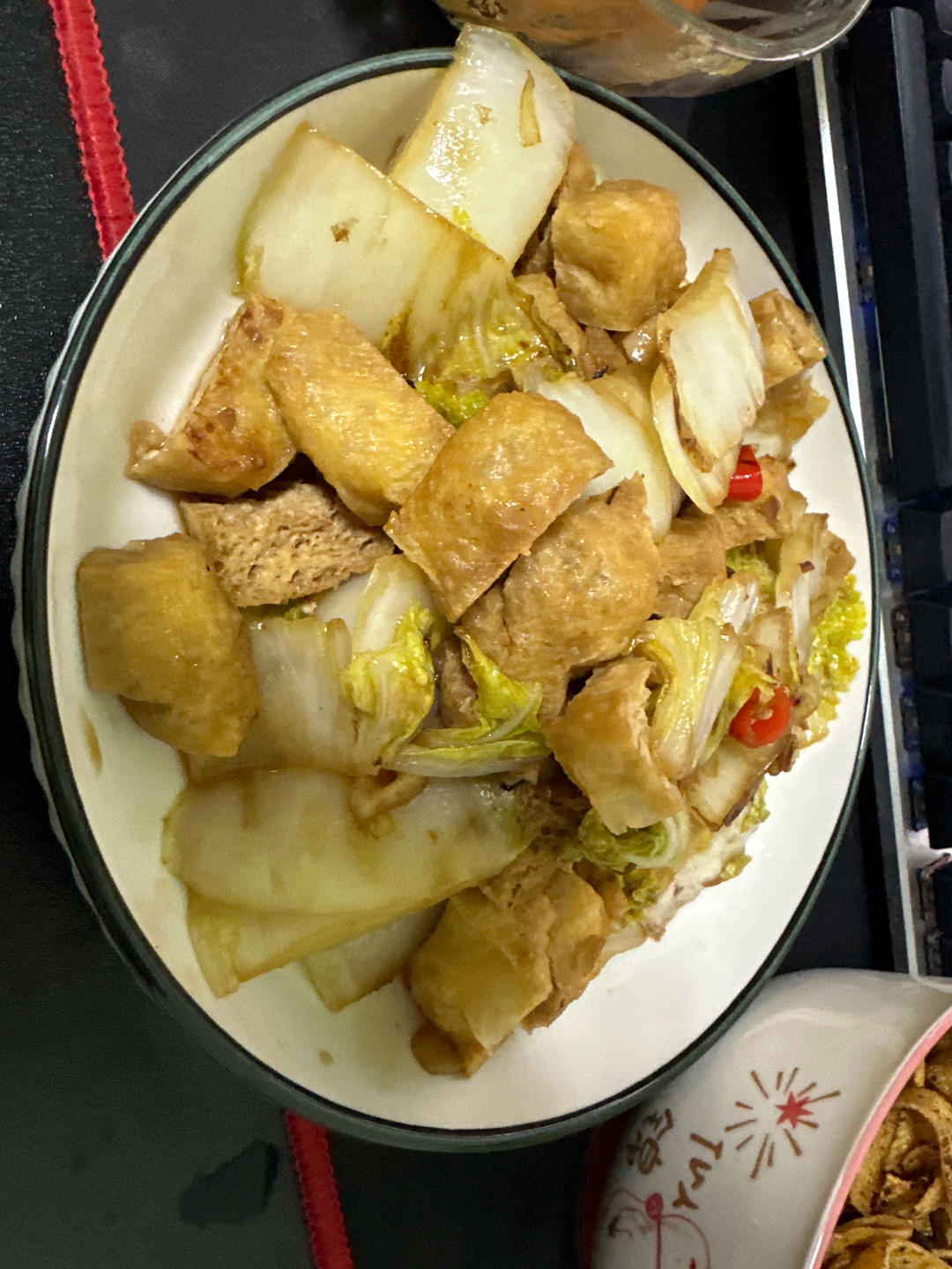 娃娃菜焖豆泡巨下饭！