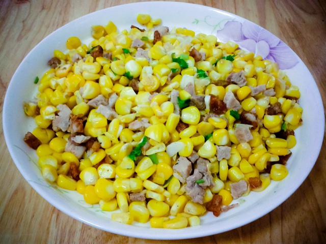 log3做的猪肉炒玉米