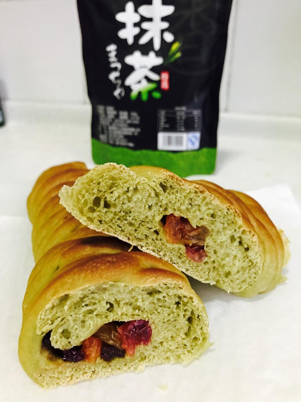 抹茶红豆面包