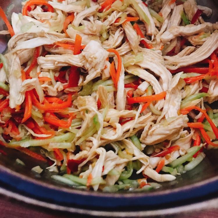 减脂健身｜凉拌手撕鸡丝（香辣&麻油版）