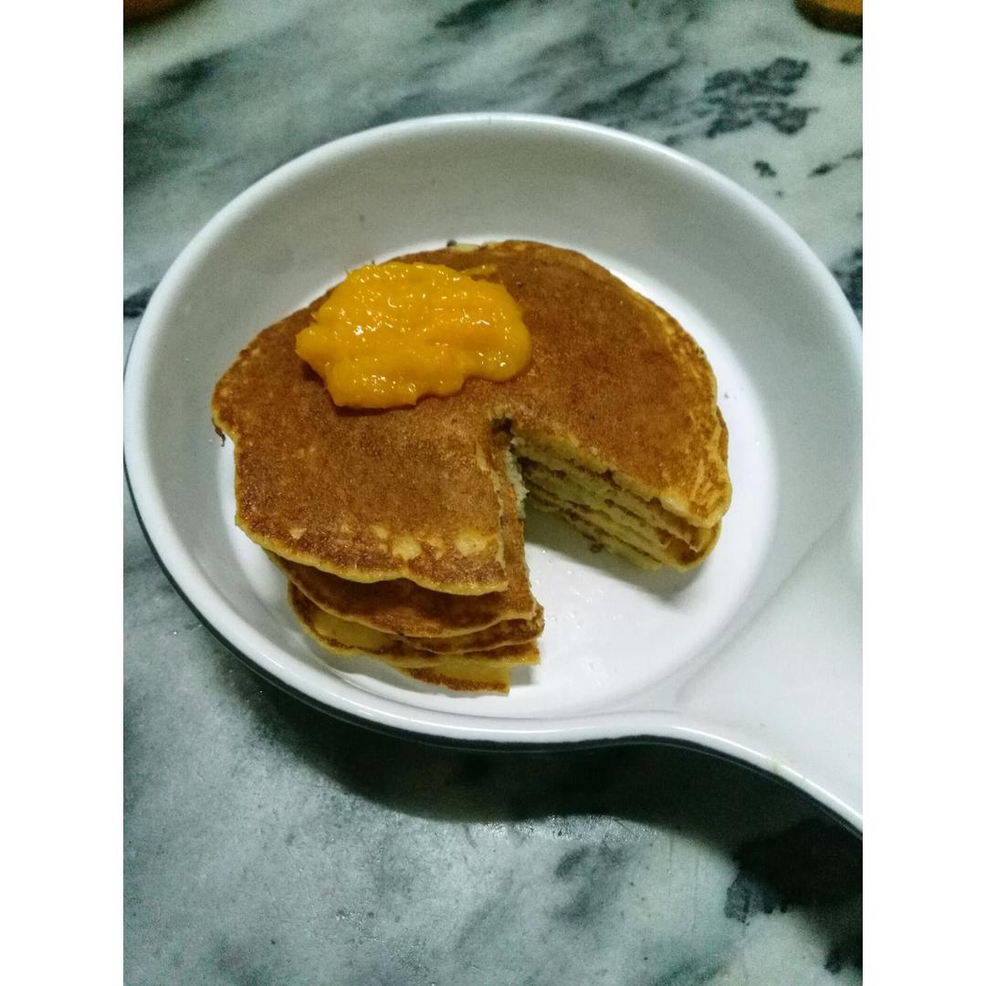 【减脂早餐】无油香蕉松饼（超简单）