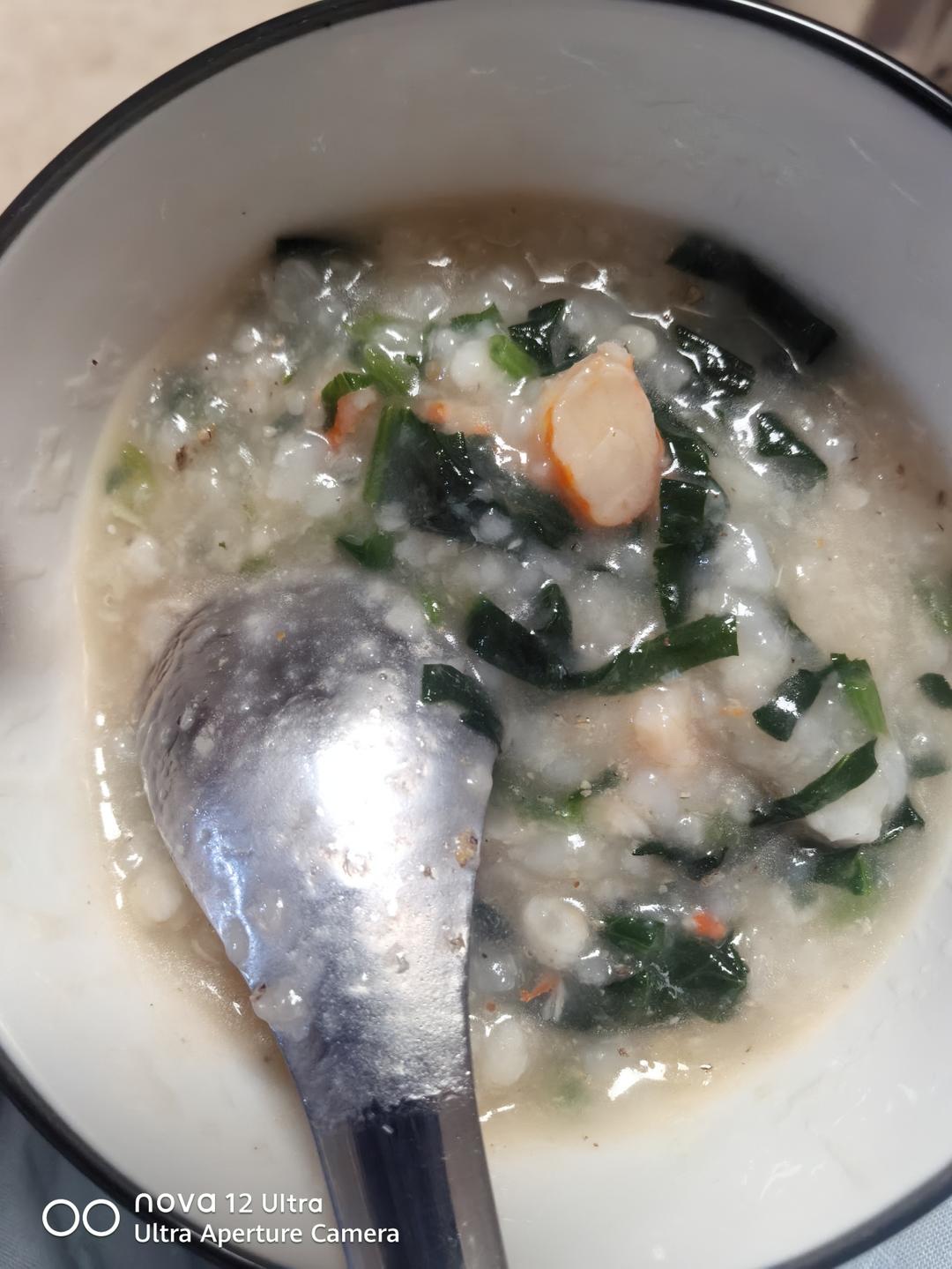 虾仁菠菜粥
