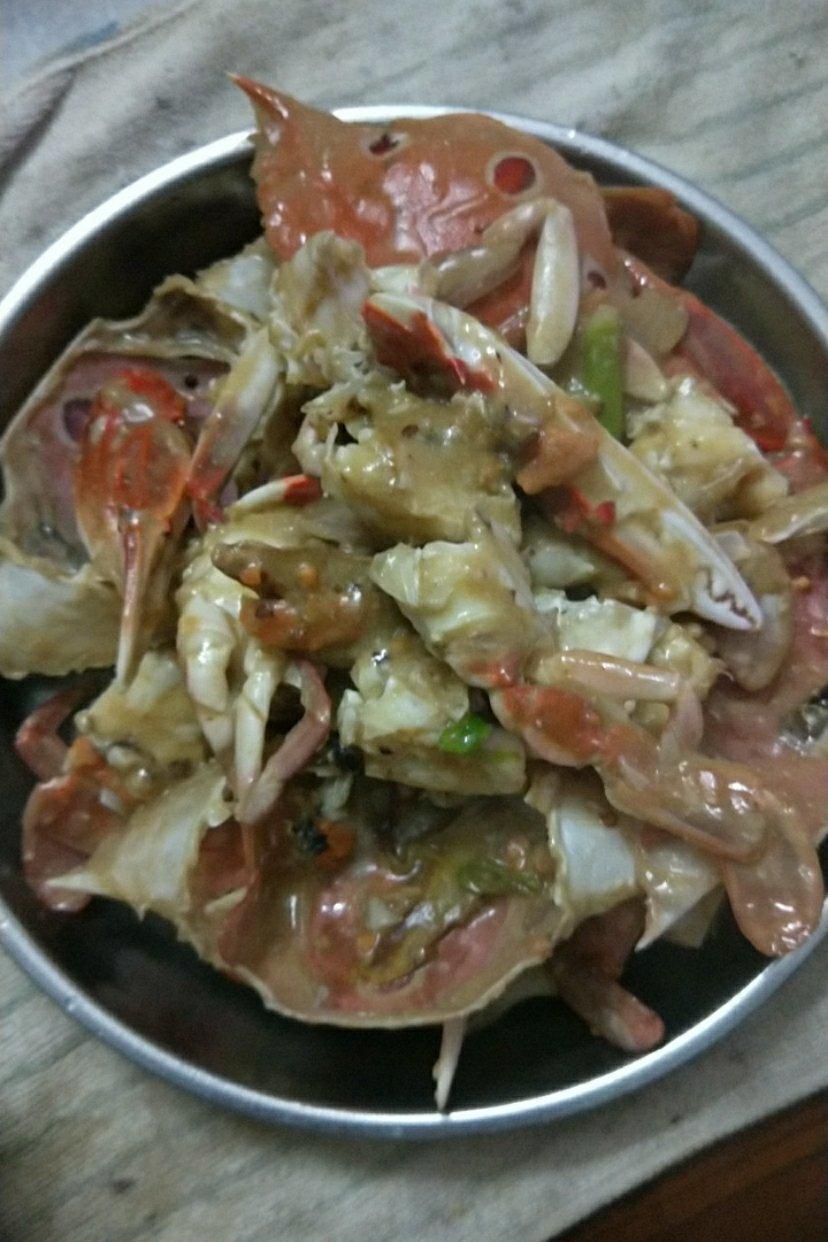 姜葱炒花蟹