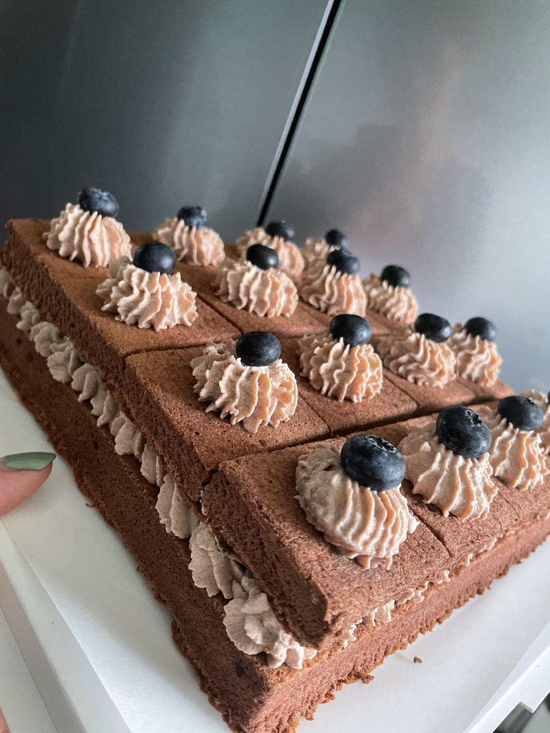 可可方形装饰蛋糕