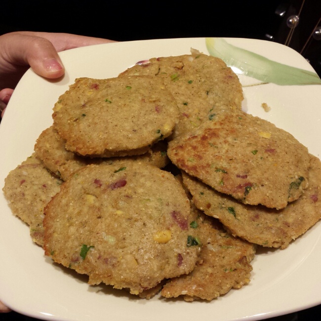 黑豆浆+葱花豆渣饼