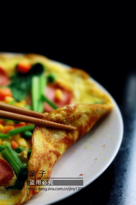 土豆丝五彩蛋饼