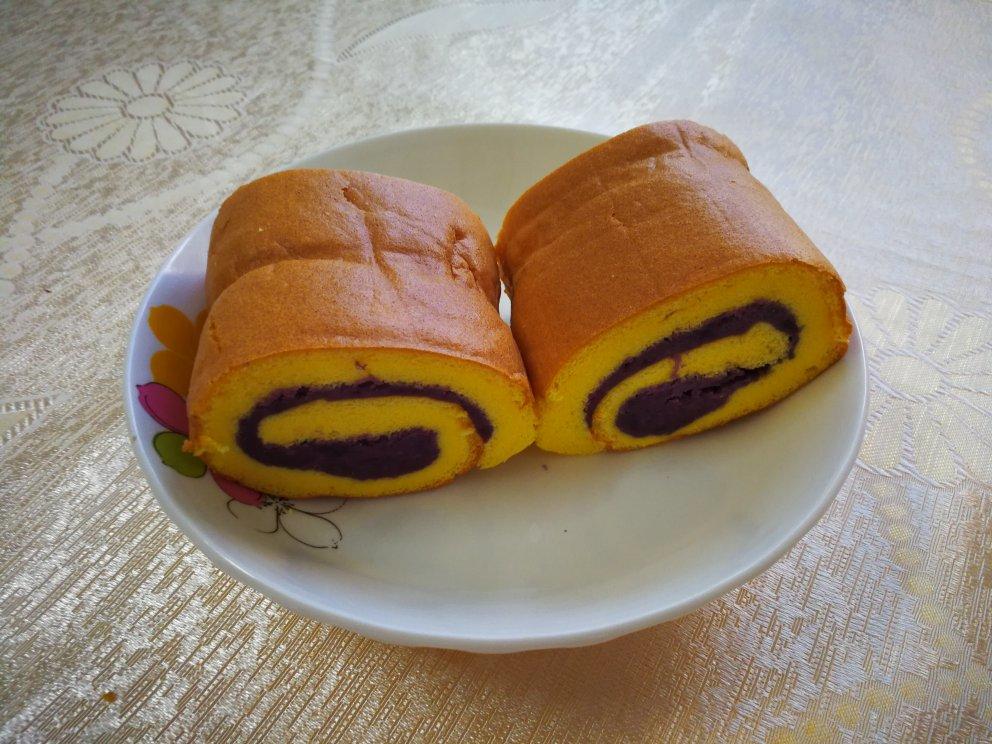 豆沙椰蓉蛋糕卷