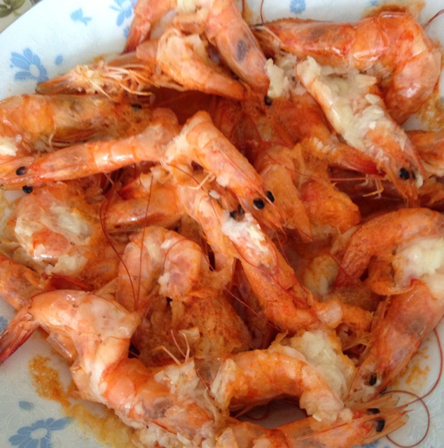 微波炉蒜蓉蒸虾