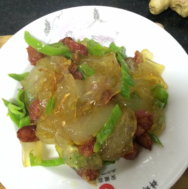 鸡肉青椒炒粉皮