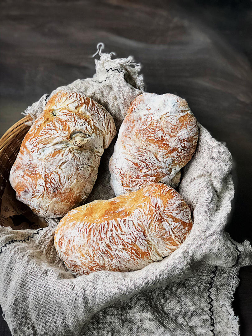 琛布布做的ciabatta夏巴达恰巴塔意大利拖鞋面包