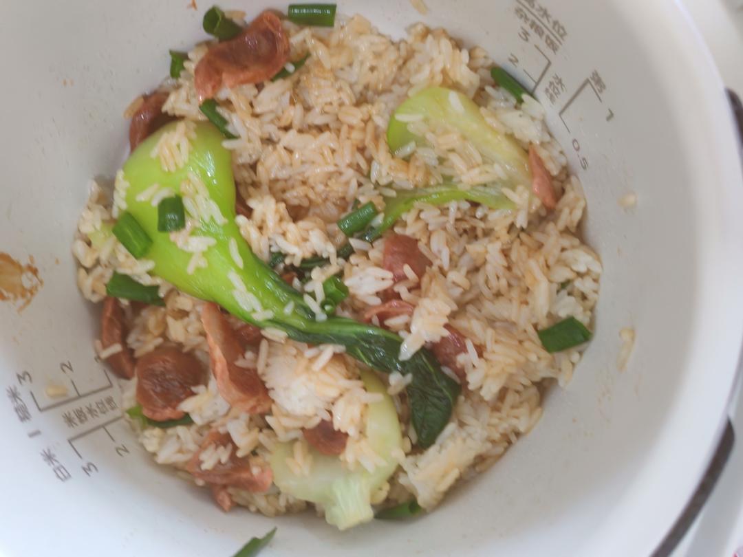 零失败 绝对惊艳 广式腊肠葱油煲仔饭（极简电饭煲版）
