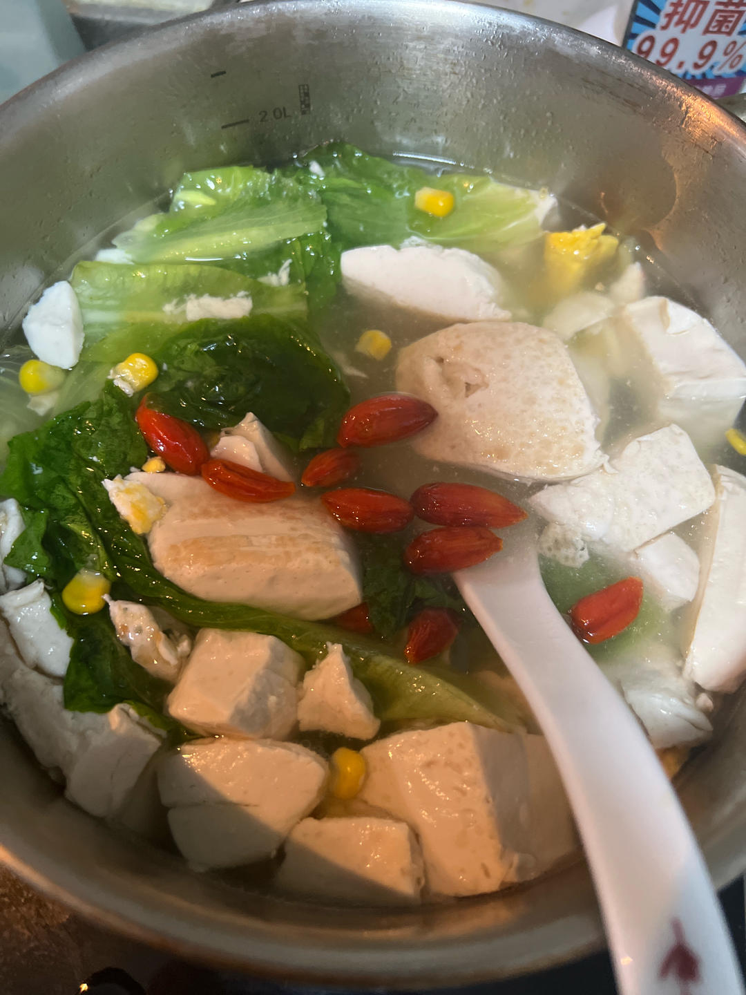 生菜鸡蛋豆腐汤