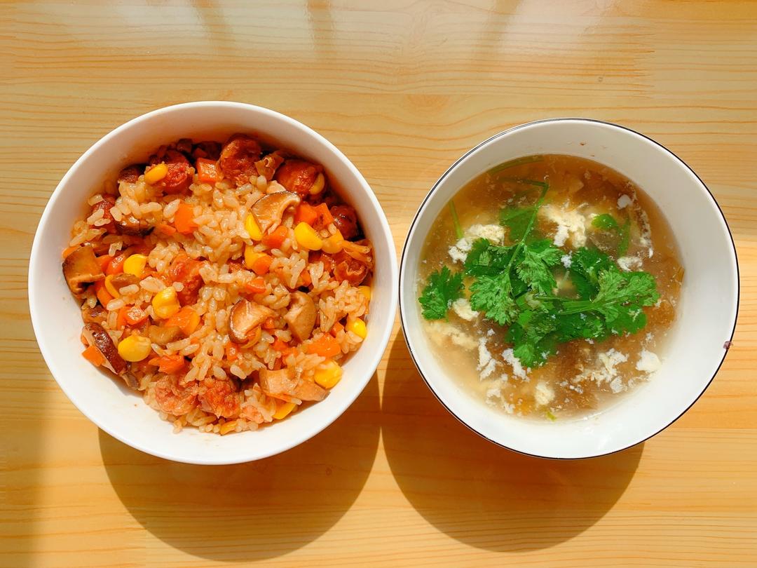 懒人必备～电饭煲腊肠焖饭