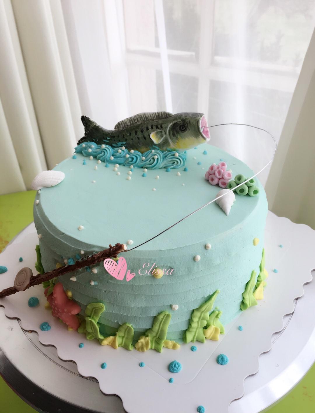 钓鱼蛋糕的做法