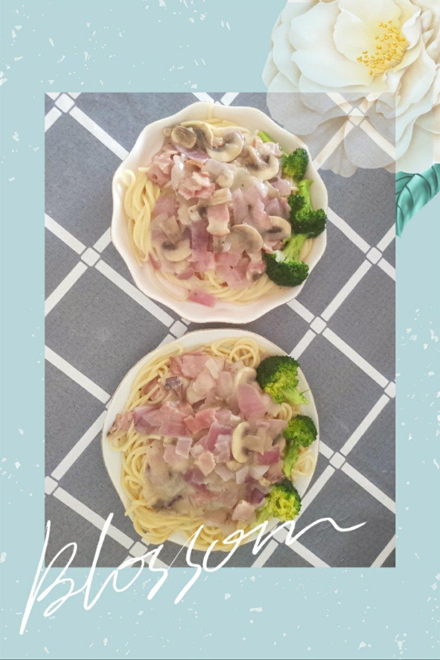低卡伪白酱奶油培根蘑菇意大利面｜#Healthymeals# 减脂必撸02