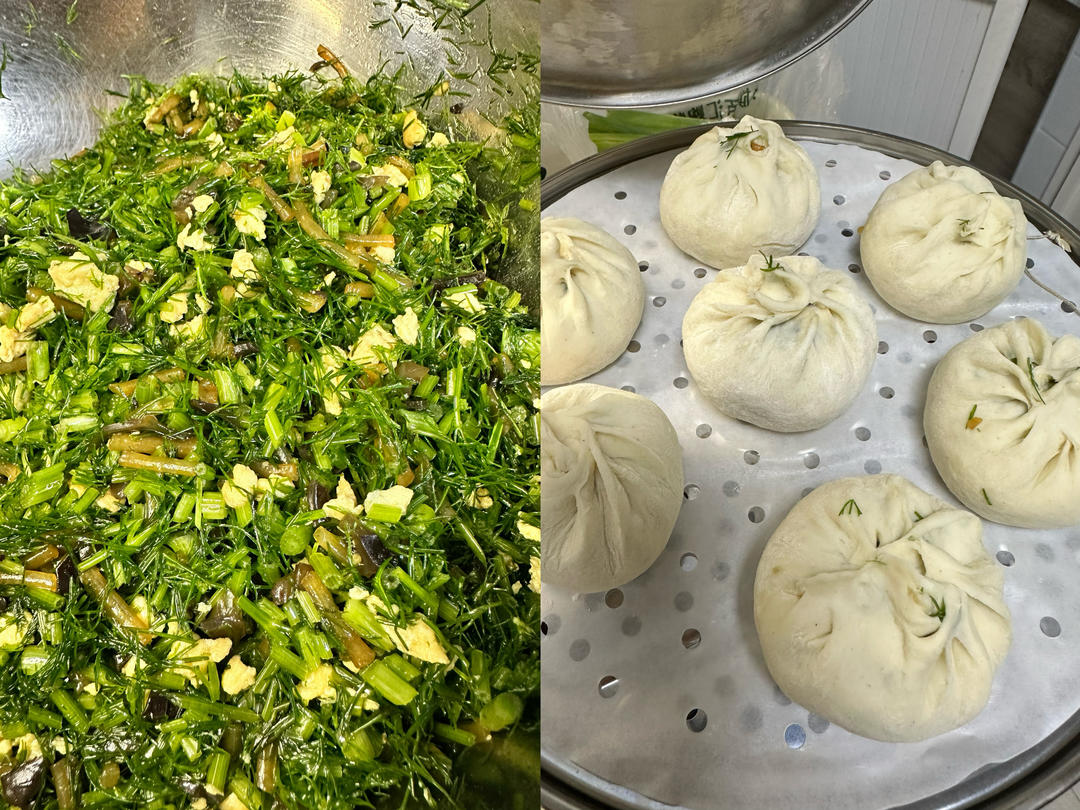 茴香鸡蛋全麦素包子