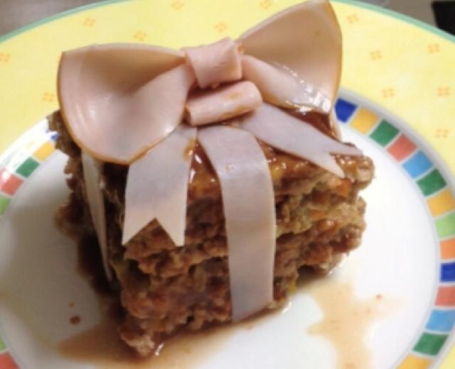 胡萝卜肉糜糕—可爱的礼品盒的做法