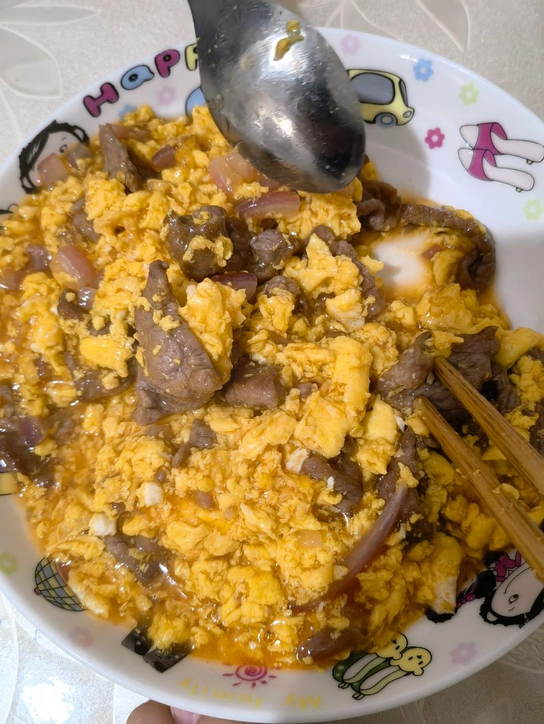 12M+宝宝食谱：超香滑蛋牛肉饭