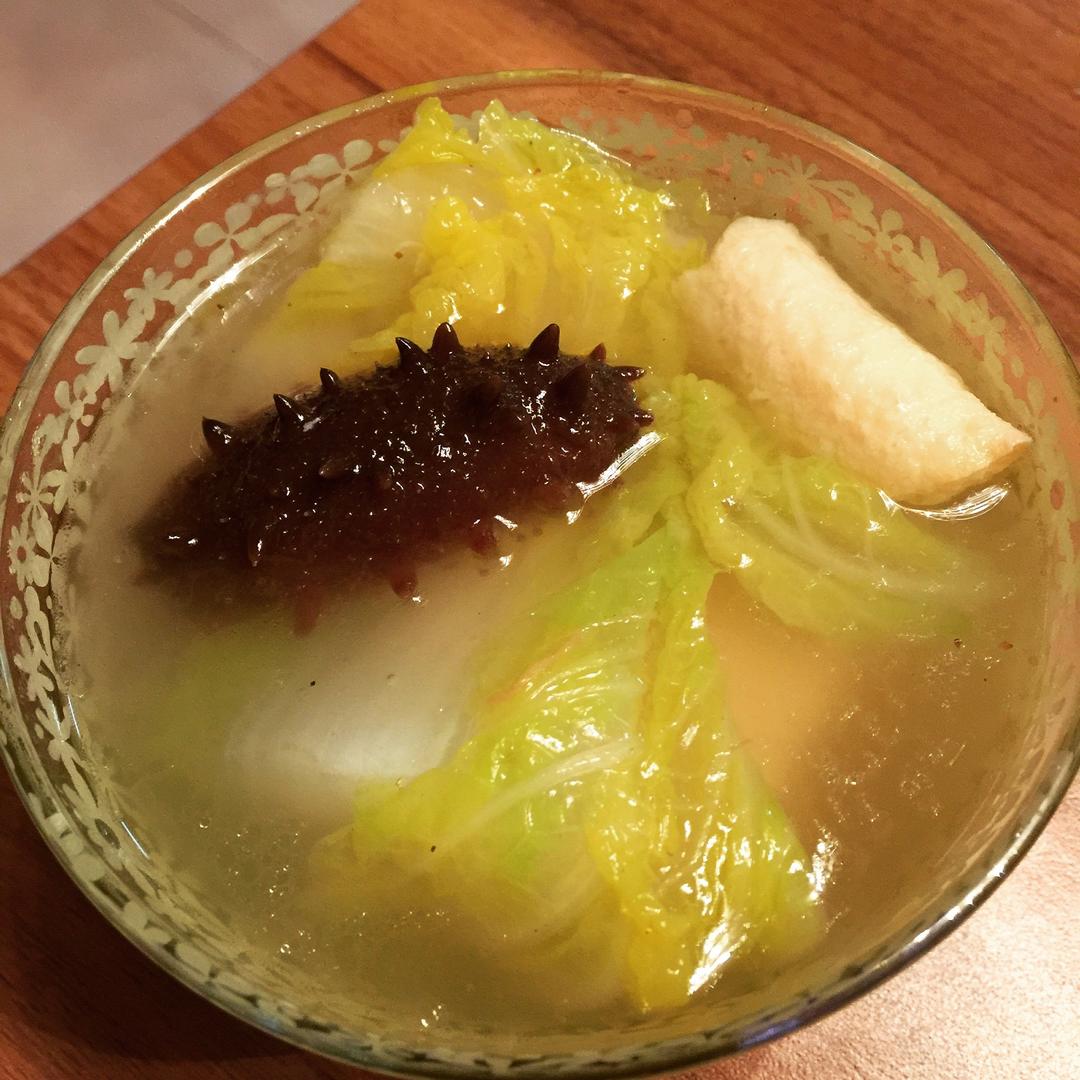 白菜豆泡海参汤的做法