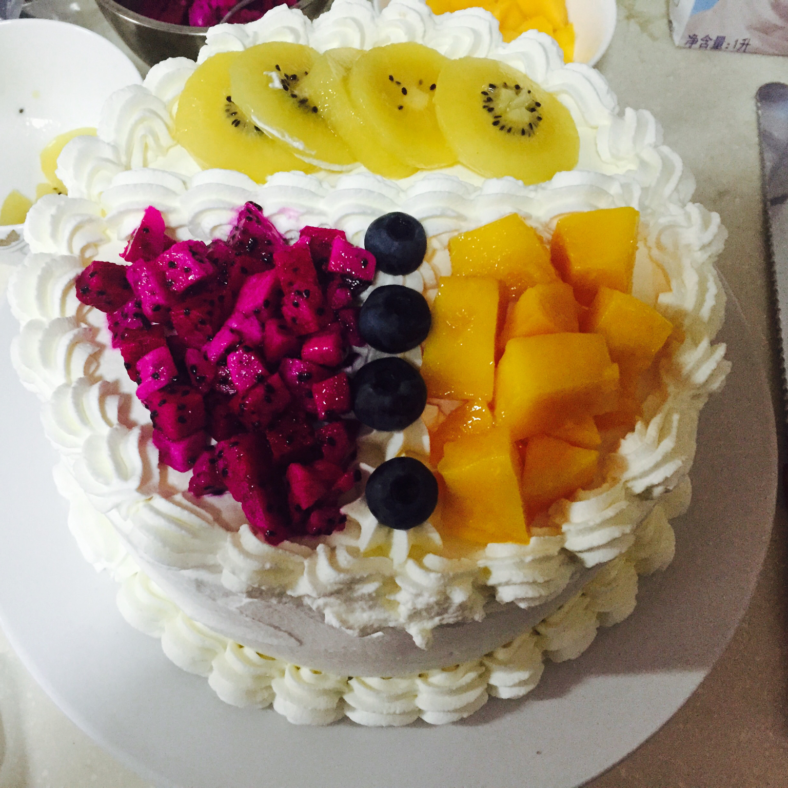 水果花格奶油蛋糕