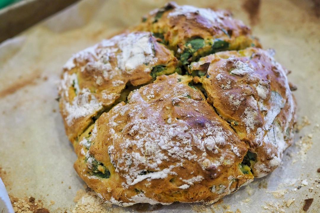 菠菜南瓜奶酪丹波面包丨健康·烘焙