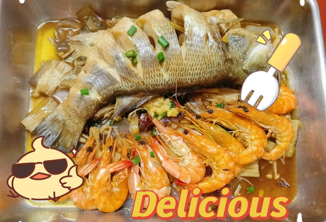 鲜虾鲈鱼煲(鲜掉眉毛)