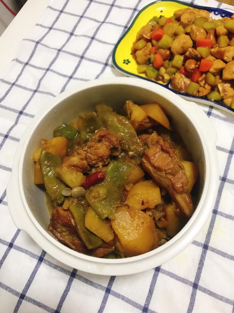 排骨炖土豆豆角