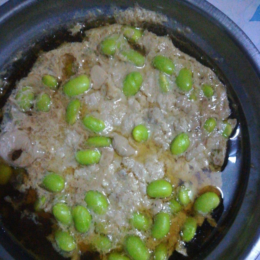 干蒸肉沫毛豆米汤