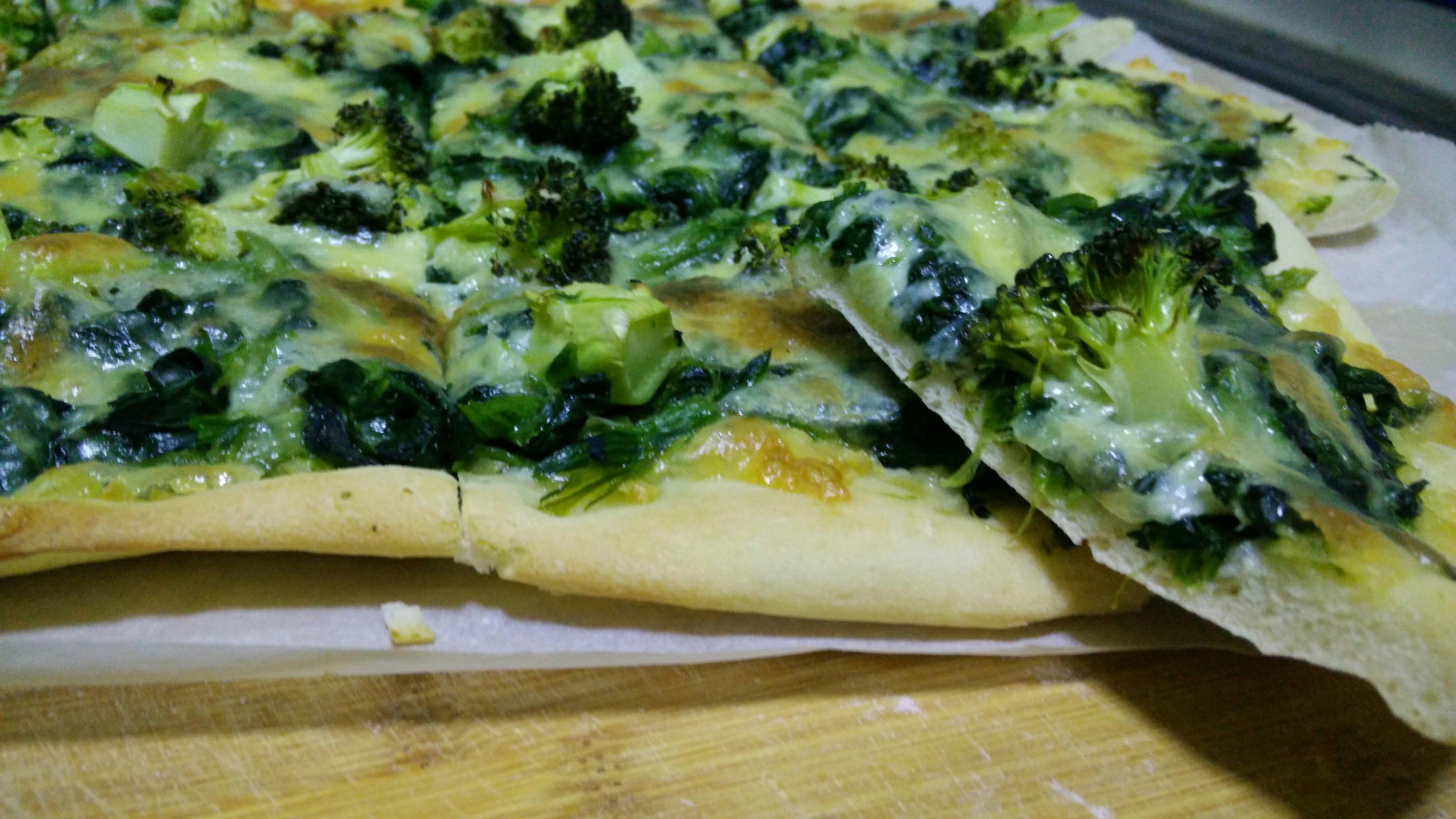 超级好吃的薄地蒜香菠菜素披萨的做法