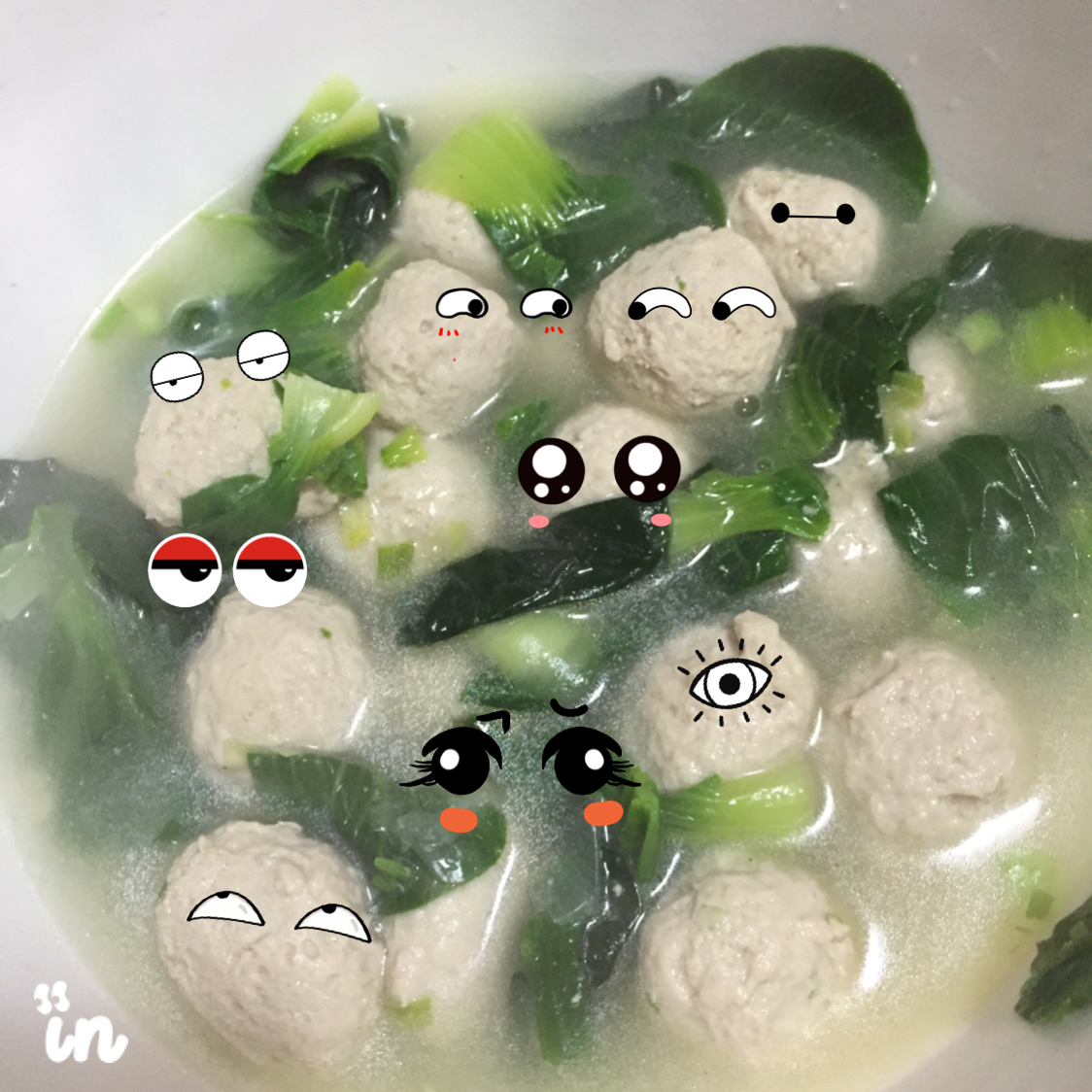 青菜肉丸子汤（珍珠翡翠汤）