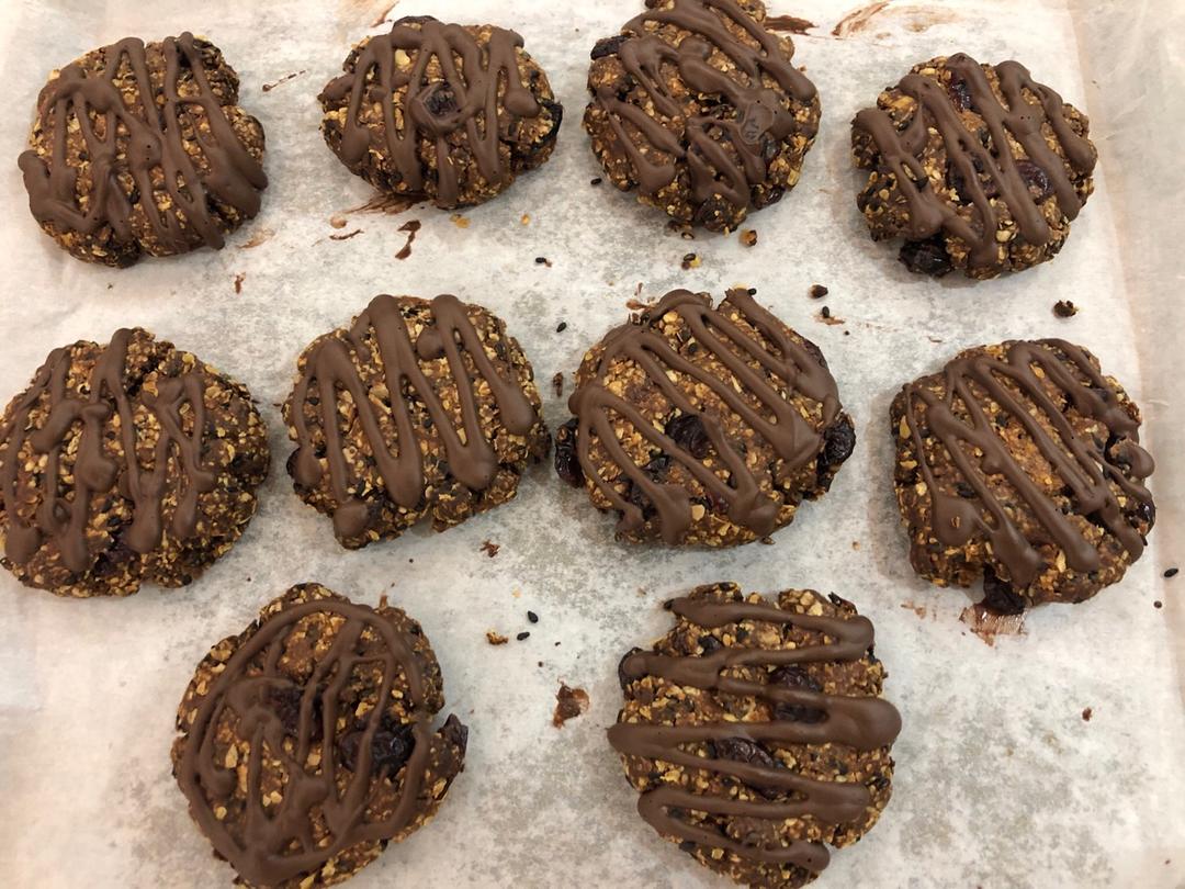 黑芝麻燕麦高纤饼干（无添加，另含植物油减脂配方）