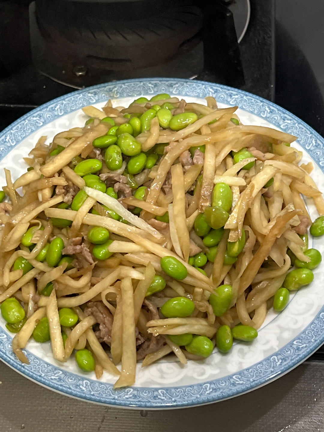 茭白毛豆（肉丝）