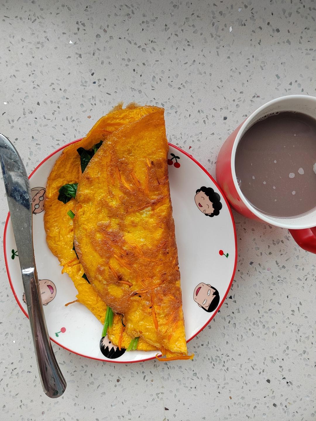 菠菜胡萝卜蛋饼