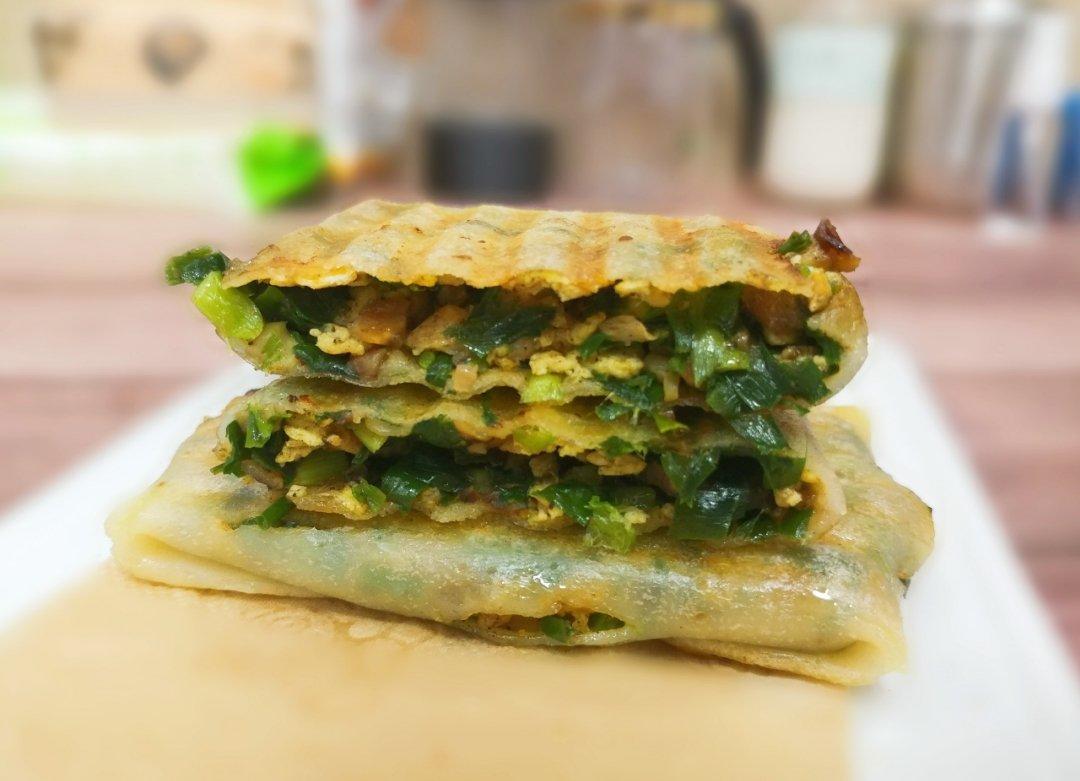 可乐妈教你做【中式韭菜鸡蛋煎饼】