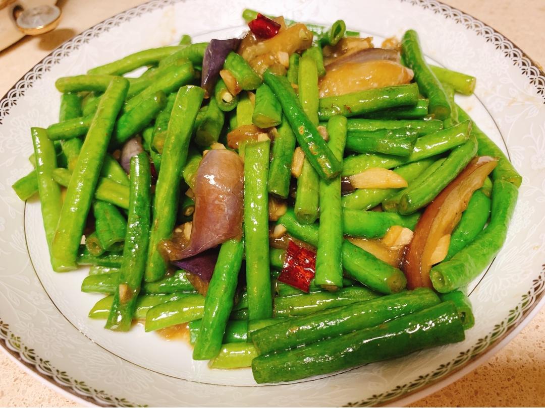 超简易豆角烧茄子